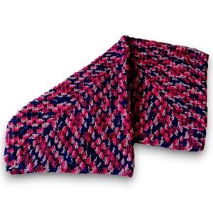 Hand Crocheted Blanket Baby Lap Afghan Purple Pink Assorted Shades 34"x34"" NWOT